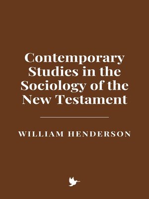 cover image of Contemporary Studies in the Sociology of the New Testament